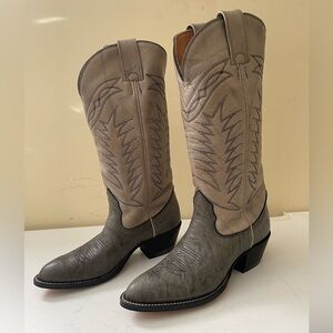 NWT Alberta Boot Company Gray Cowboy Western Boots Women Size 8 US
